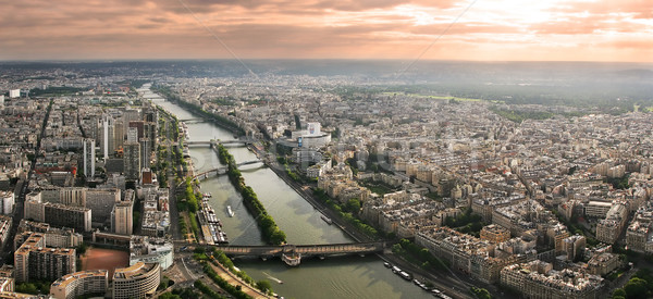 Aéreo panorámica vista París río Eiffel Tower Foto stock © rglinsky77