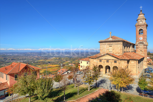 Old church under blue sky. Diano D'Alba, Italy. Stock photo © rglinsky77