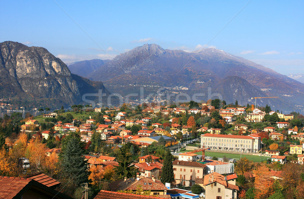 Small town among the mountains on Lake Como. Stock photo © rglinsky77
