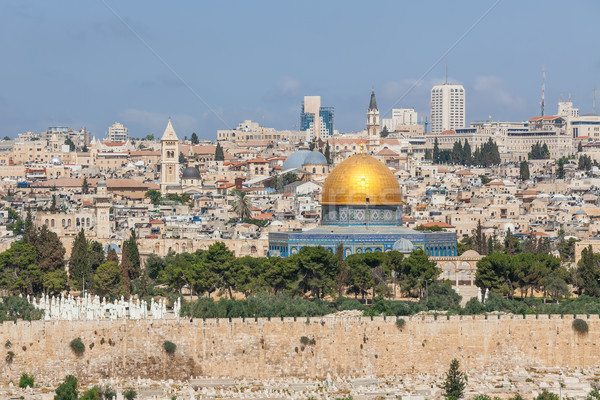 Starych miasta Jerozolima Izrael widoku kopuła Zdjęcia stock © rglinsky77