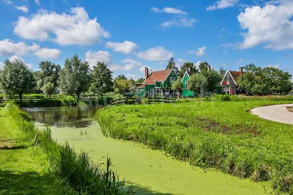 Small creek and rural houses in Zaanse Schans, Netherlands. Stock photo © rglinsky77