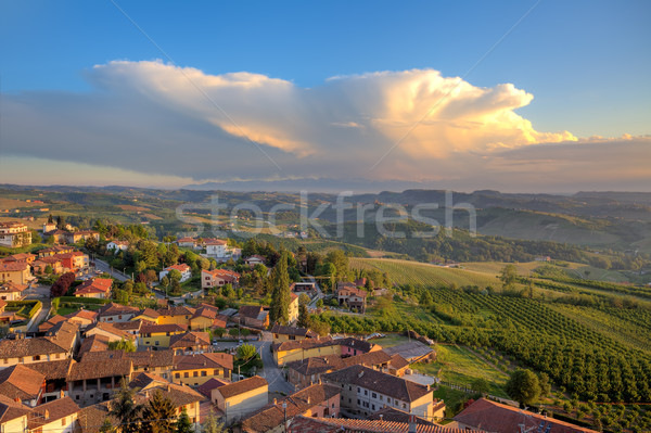 Small italian town on the hills at sunset. Stock photo © rglinsky77