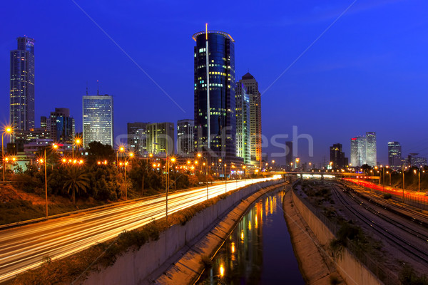 Night view on Tel Aviv, Israel. Stock photo © rglinsky77