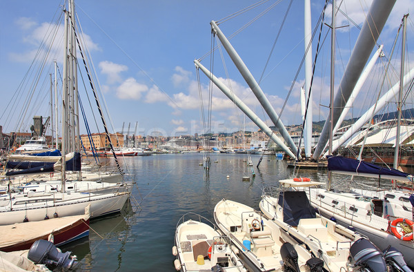 Stok fotoğraf: Görmek · liman · İtalya · beyaz · tekneler · modern