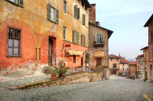 Stock photo: Old street. Saluzzo, Italy.