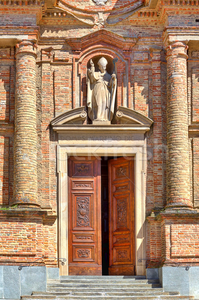 Fachada católico igreja Itália vermelho tijolo Foto stock © rglinsky77