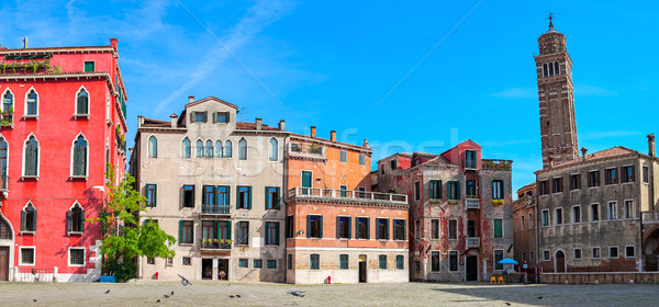 Alten Häuser Panorama Ansicht Kleinstadt Platz Stock foto © rglinsky77