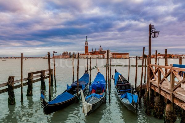 Gondolas on Grand canal in Venice, Italy. Stock photo © rglinsky77