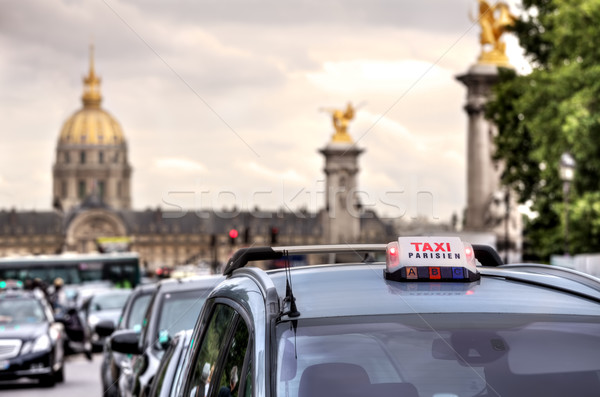 Taxi segno Parigi Francia Foto d'archivio © rglinsky77