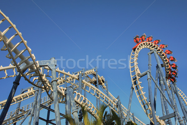 Hullámvasút hurok park kék sebesség félelem Stock fotó © rglinsky77