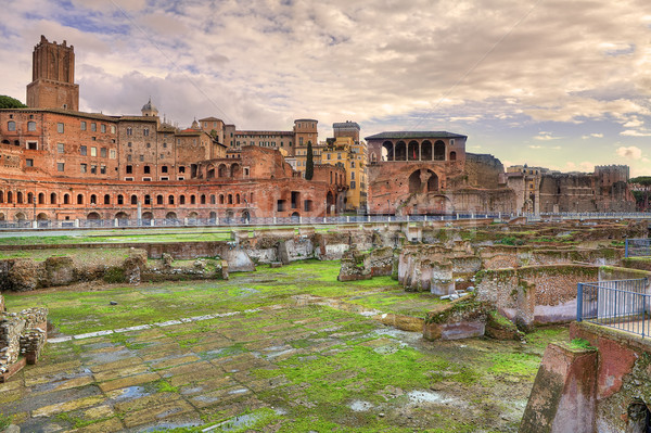 Starożytnych ruiny Rzym Włochy widoku miasta Zdjęcia stock © rglinsky77