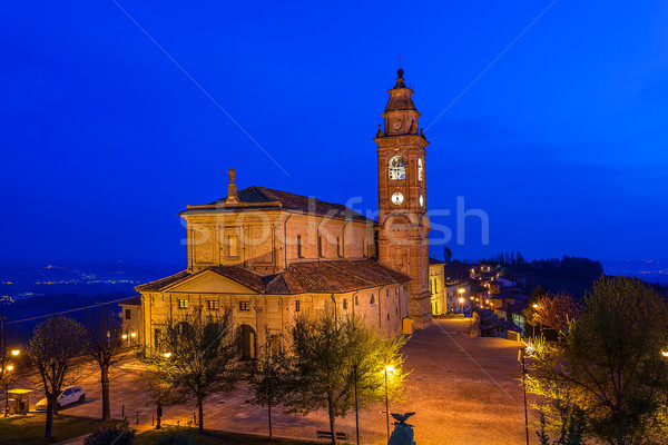 Católico iglesia iluminado noche vista ciudad Foto stock © rglinsky77