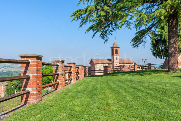 Small chuch and green lawn in Italy. Stock photo © rglinsky77