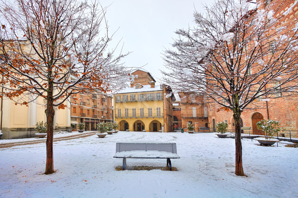 Ciudad cuadrados nieve Italia banco Foto stock © rglinsky77