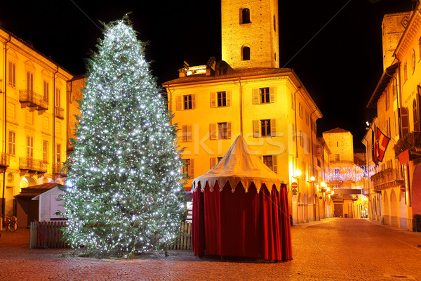 árbol de navidad ciudad cuadrados Italia grande Navidad Foto stock © rglinsky77