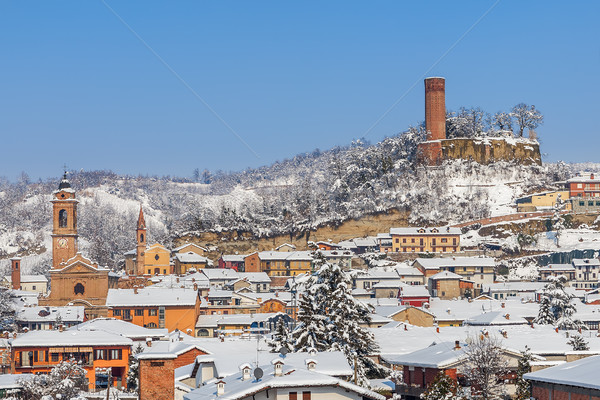 Petite ville neige ville couvert blanche ensoleillée [[stock_photo]] © rglinsky77