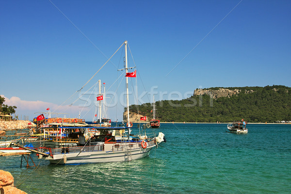 Bay with yachts on Mediterranean Sea inTurkey. Stock photo © rglinsky77