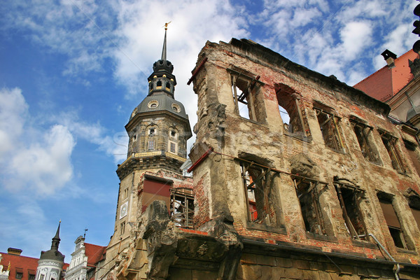 Ruinas dresde Alemania católico iglesia edificio Foto stock © rglinsky77