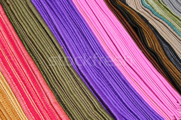 Rows of Colored Scarves at the Otavalo Craft Market Stock photo © rhamm
