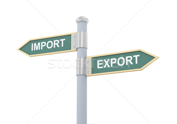 3d import export road sign Stock photo © ribah