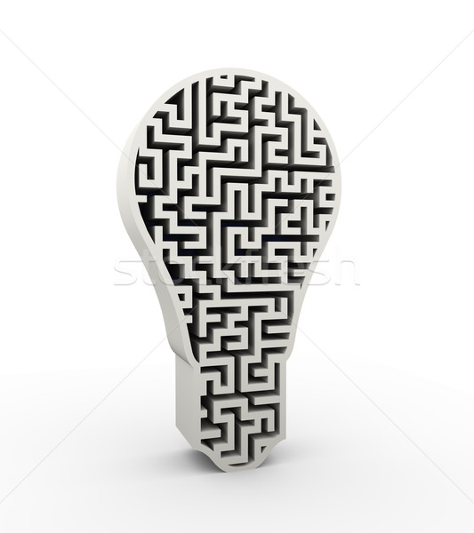 3d shape of bulb maze  Stock photo © ribah