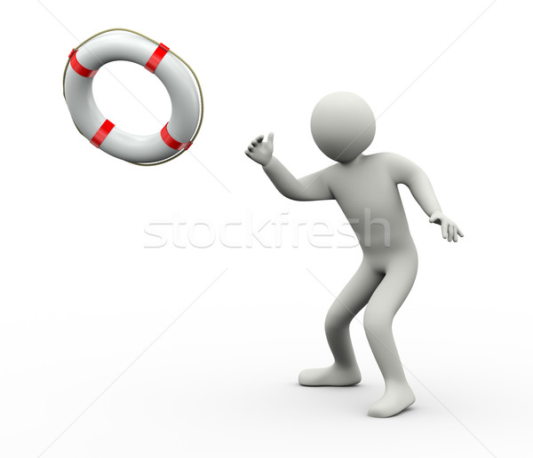 3d rescuer throwing life preserver Stock photo © ribah