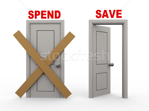 3d spend and save doors Stock photo © ribah