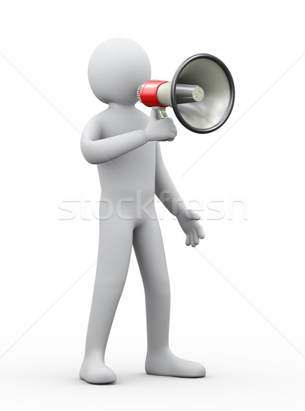 3d person megaphone announcement Stock photo © ribah