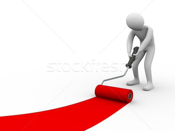 3d person painting with roller brush Stock photo © ribah