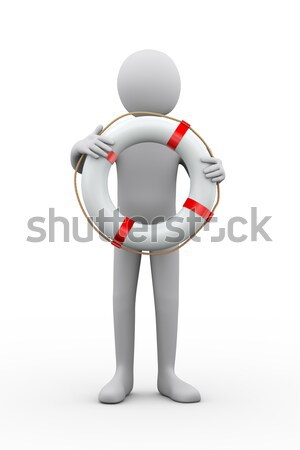 3d rescuer with lifebuoy ring Stock photo © ribah