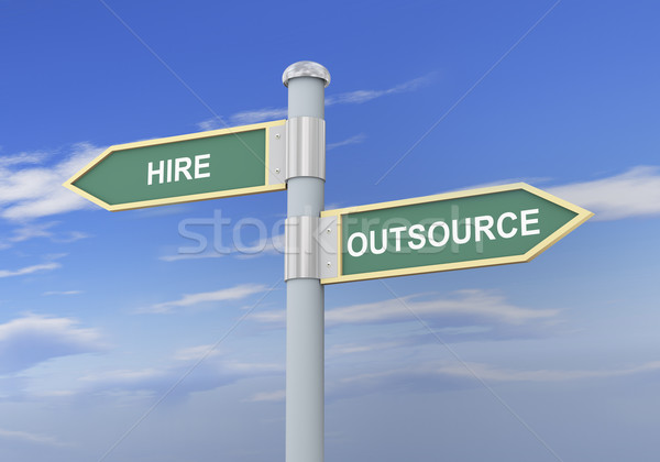 3d hire outsource road sign Stock photo © ribah