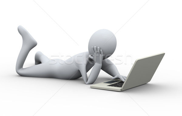 3d person easy laptop usage Stock photo © ribah