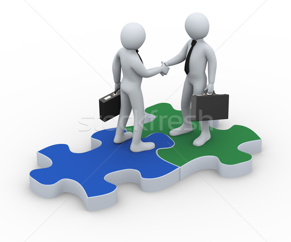 3d business partner on puzzle piece Stock photo © ribah