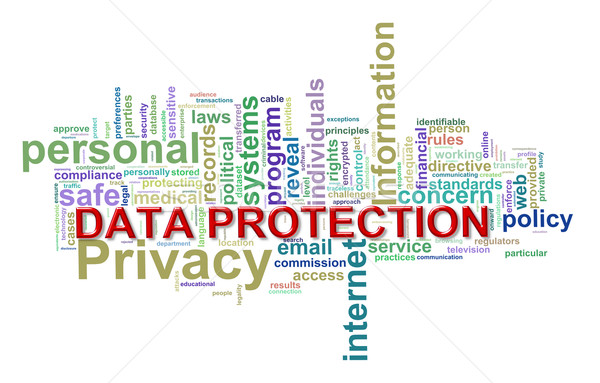 Szófelhő adatvédelem illusztráció szó címkék internet Stock fotó © ribah