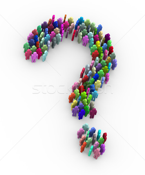 3D coloré personnes interrogation signe symbole [[stock_photo]] © ribah