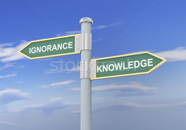3d ignorance knowledge road sign Stock photo © ribah