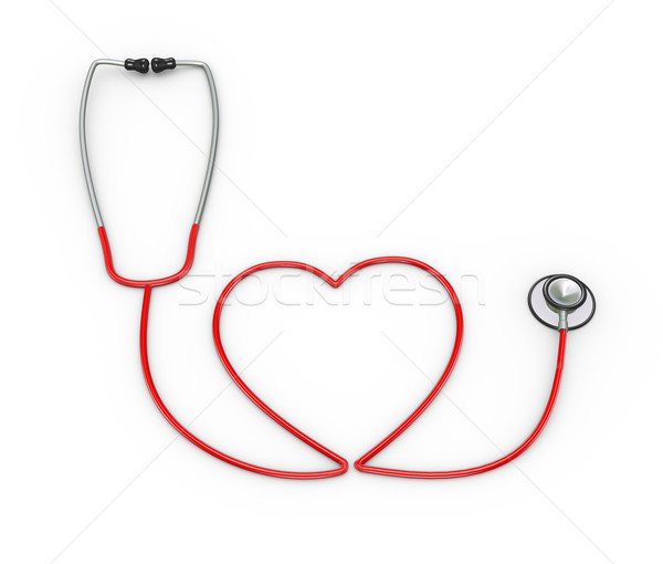 3D a forma di cuore stetoscopio illustrazione 3d cuore sano Foto d'archivio © ribah