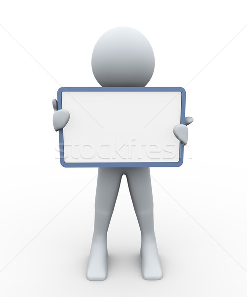 3d person and empty board Stock photo © ribah