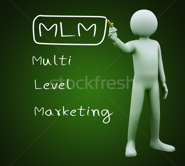 3d man écrit mlm 3d illustration personne marqueur [[stock_photo]] © ribah