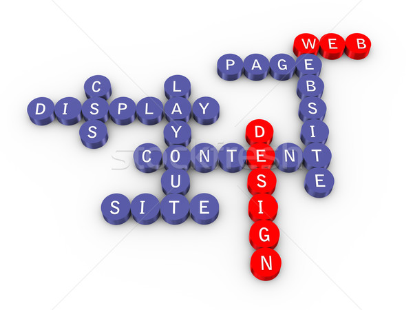 Web design mots croisés 3d illustration affaires internet puzzle [[stock_photo]] © ribah