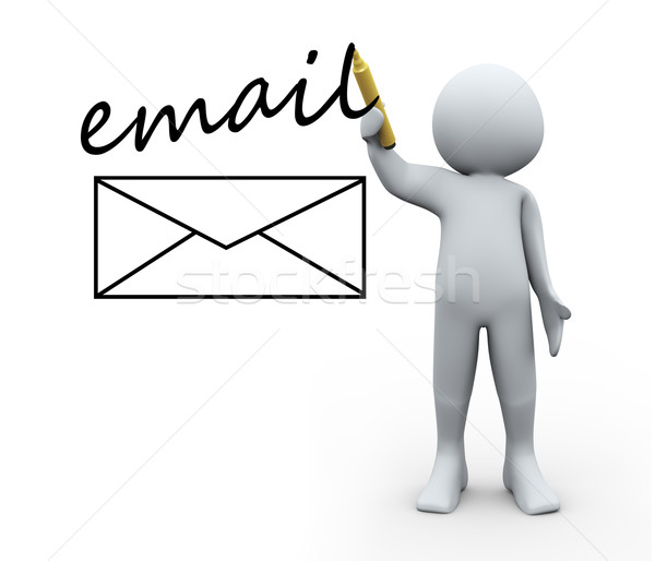 3d person drawing email envelop Stock photo © ribah