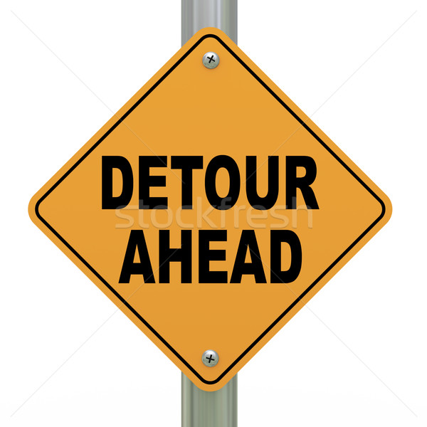 3d road sign detour ahead Stock photo © ribah