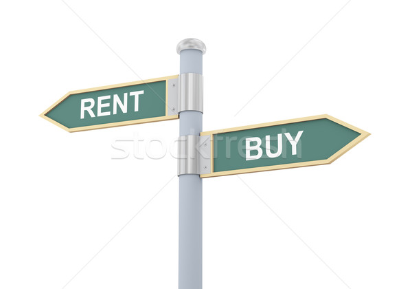3D affitto buy cartello stradale illustrazione 3d Foto d'archivio © ribah