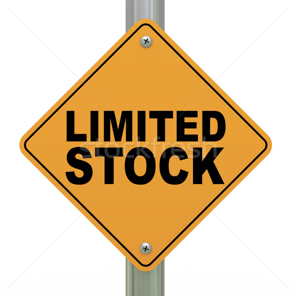 3d road sign limited stock Stock photo © ribah