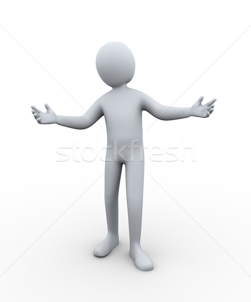 Mężczyzna 3d widziane ręce 3d ilustracji osoby szeroki Zdjęcia stock © ribah