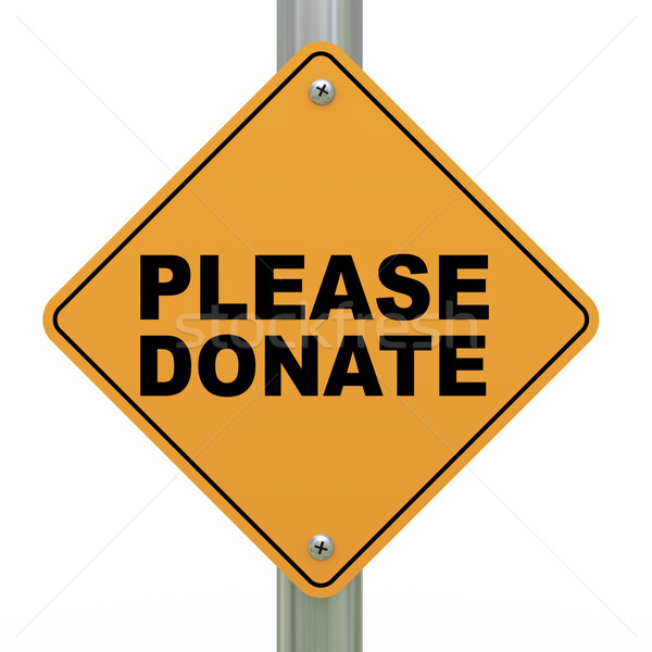 3d Please Donate Road Sign Stock Illustration - Download Image Now