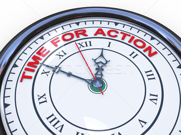 3d clock - time for action Stock photo © ribah