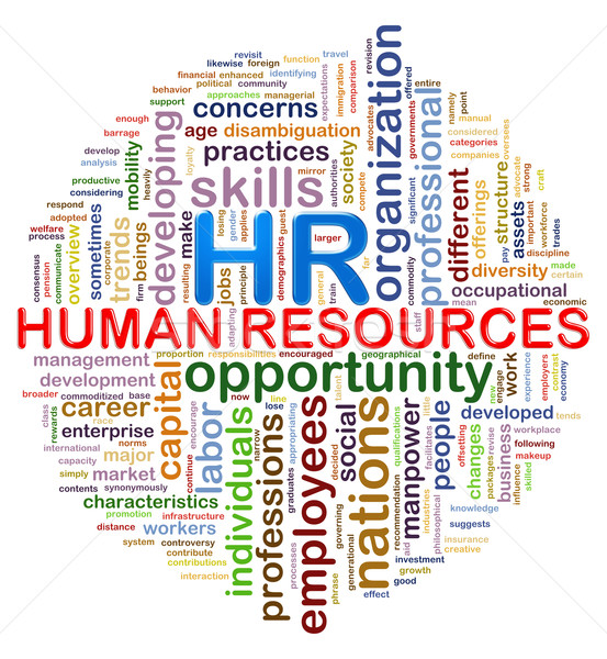 Circular design hr Human resources word tags wordcloud Stock photo © ribah