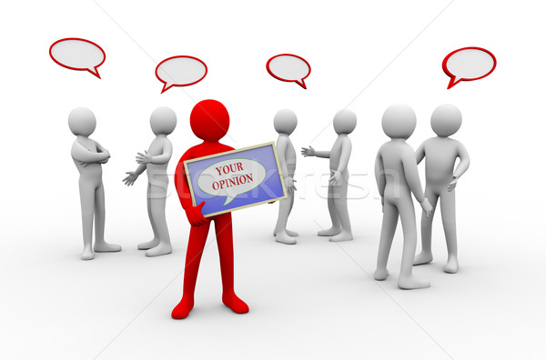 3d man your opinion - people discussion Stock photo © ribah