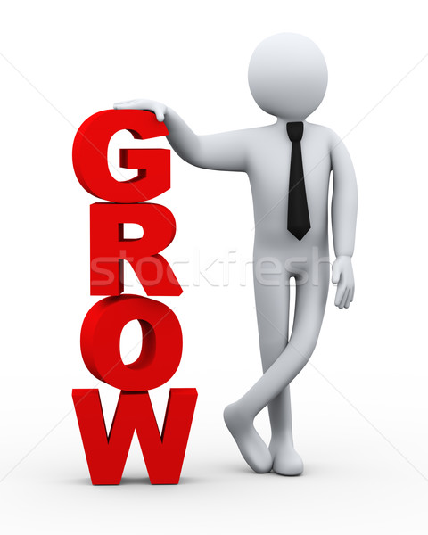 3d businessman grow word presentation Stock photo © ribah